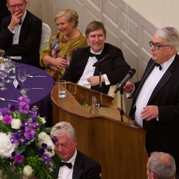 Chief Justice Frank Clarke entertained listeners with an amusing speech style=