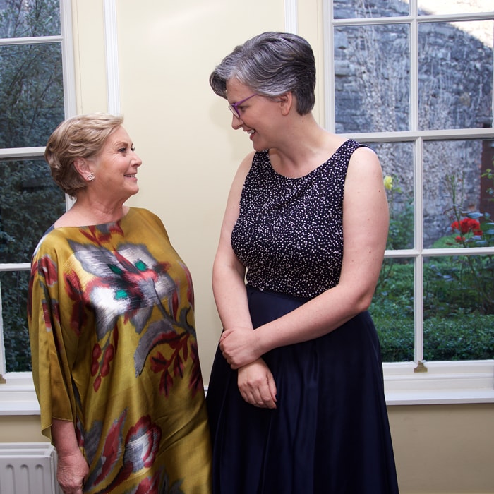 Former Justice Minister Frances Fitzgerald with Michelle ní Loinsigh of the Law Society  style=