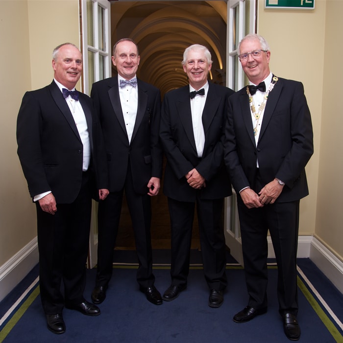 Council member Martin Lawlor, Dublin City Council Law Agent Terence O'Keeffe and His Honour Judge Martin Nolan with President Michael Quinlan  style=