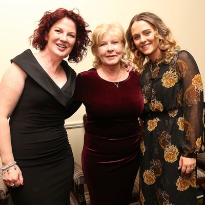 Anarine McAllister, Mary Hughes and Niamh Kelly at the IWLA dinner style=