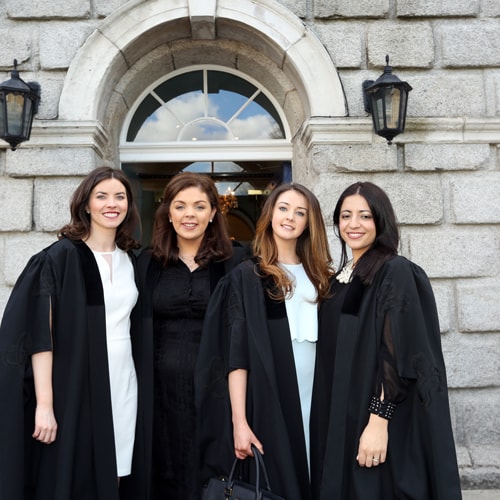   Ruth Foy, Anne Marie Miley, Jessica Boyne and Jennifer Abdelhaken at the Law Society doorway style=