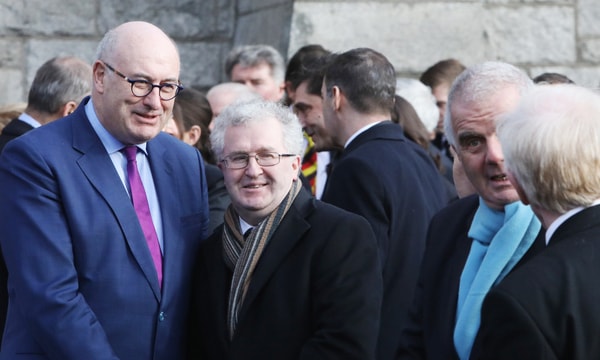 EU Commissioner Phil Hogan and Attorney General Seamus Woulfe. Pic:RollingNews.ie style=