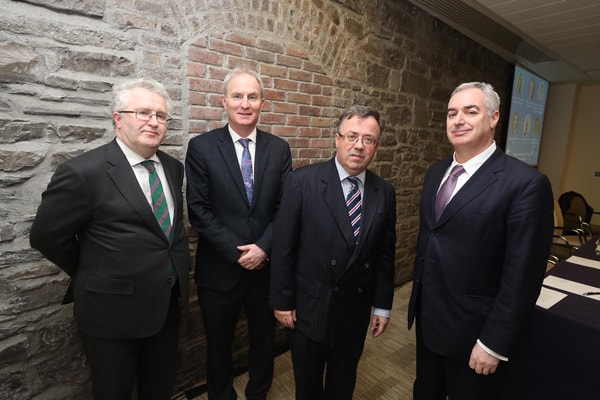 AG Seamus Woulfe, Micheál P O’Higgins, Bar of Ireland, Advocate General Gerard Hogan and Paul McGarry, EUBA chair style=