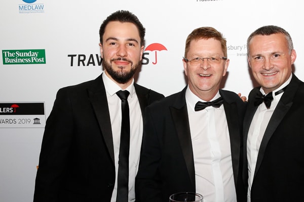 Jarvis Joslyn, John Donigan and Gareth Walker of LEAP legal software, recipient of the service provider to the legal profession of the year award style=