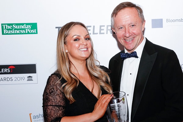 Marie Crawford and Paul Tracey of Tracey Solicitors recipient of the excellence and innovation in client services  style=