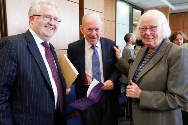 Attorney General Séamus Woulfe SC with Justice Daniel O'Keeffe and Justice Mary Laffoy, LRC President  style=