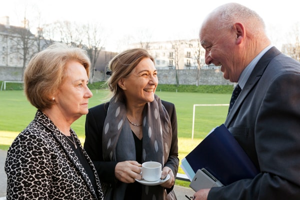 Supreme Court Justice Mary Finlay Geoghegan, District Court President Rosemary Horgan, Retired High Court Judge Henry Abbott. style=