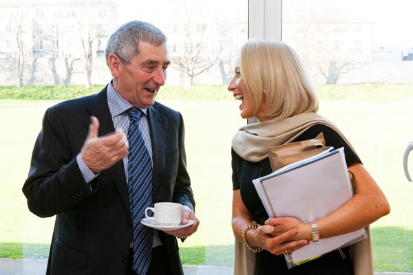  Retired Judge Ray Fullam with Michelle O'Boyle, senior vice president of the Law Society style=