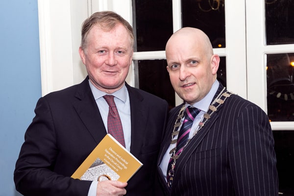 Author Keith Walsh with DSBA President Tony O'Sullivan style=