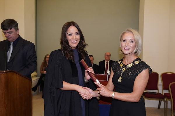 President of the Law Society of Ireland Michele O'Boyle with Lorraine Hearne style=