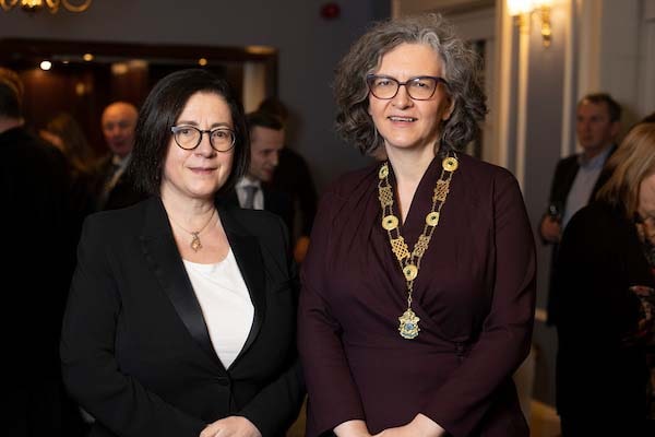 Ms Justice Nuala Butler of the High Court with Law Society President Michelle Ní Longáin style=