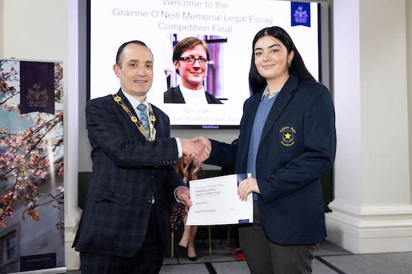 Gráinne O’Neill Memorial Legal Essay Competition prize-giving for transition-year students style=